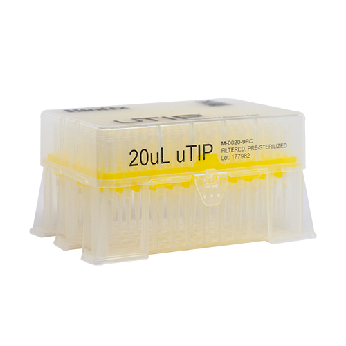 20μL Racked Filter Sterile Pipette Tips – Pure Resin uTIP Universal Fit