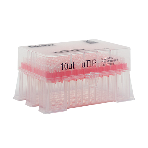 10μL Racked Non-Sterile  Pipette Tips – Pure Resin uTIP Universal Fit