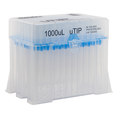 1000μL  Racked Non-Sterile  Pipette Tips – Pure Resin uTIP Universal Fit