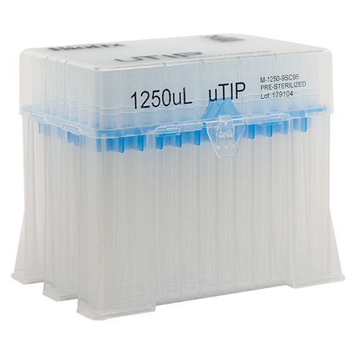 1250μL Racked Non-Sterile  Pipette Tips – Pure Resin uTIP Universal Fit