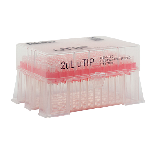 2μL Racked Filter Sterile Pipette Tips – Pure Resin uTIP Universal Fit