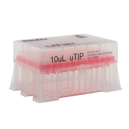 10μL Racked Filter Sterile Pipette Tips – Pure Resin uTIP Universal Fit