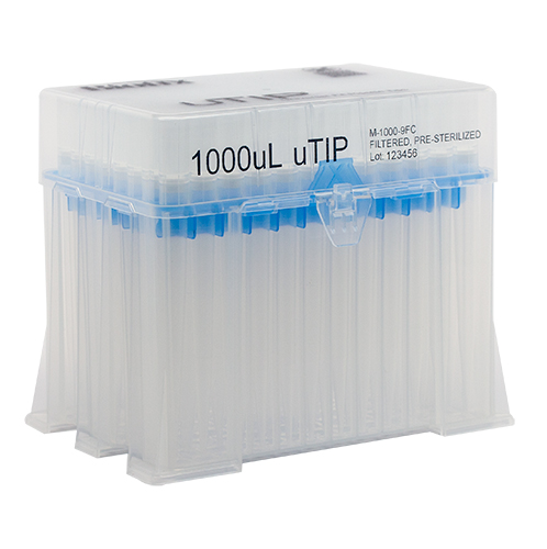 1000μL Racked Filter Sterile Pipette Tips – Pure Resin uTIP Universal Fit
